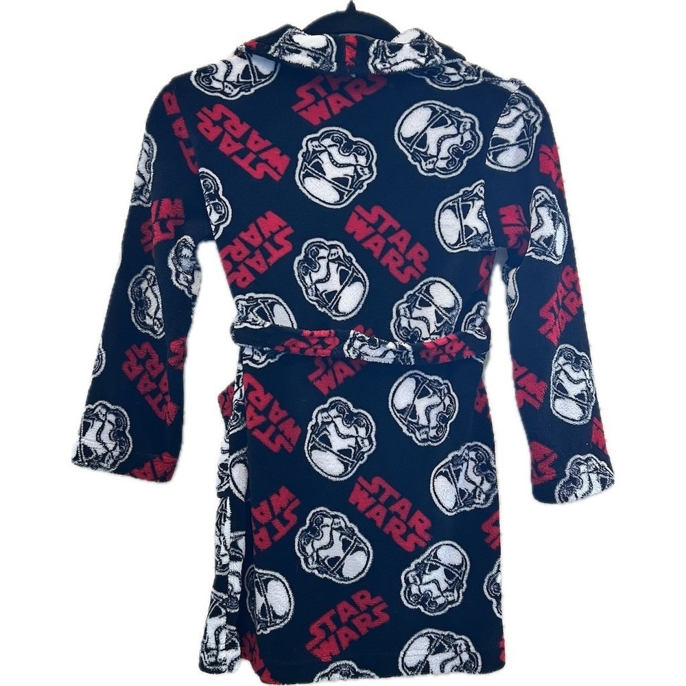 Star Wars Boys Robe Size 8 Black Stormtrooper Print Hooded Belted Pockets